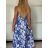 Langes Sommerkleid mit Trägern für Damen (S/M ONE SIZE) ITALIAN FASHION IMPBB23B23745 -   blau -   S / M