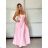 Sommerkleid mit Trägern Damen (S / M ONE SIZE) ITALIAN FASHION IM722103 -   růžová světlá -   S / M
