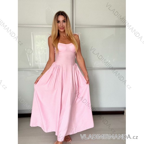 Sommerkleid mit Trägern Damen (S / M ONE SIZE) ITALIAN FASHION IM722103 -   růžová světlá -   S / M