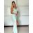 Šaty elegantní společenské na ramínka dámské (S/M ONE SIZE) ITALSKÁ MÓDA IM321608 -   hellblau -   S / M