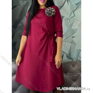Warmes Damenkleid 3/4 Langarm übergroß (46/48/50 Einheitsgröße) ITALIAN FASHION IMD25203