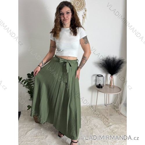 Langer Satinrock für Damen (Einheitsgröße S/M/L) ITALIAN FASHION IM323026