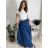 Langer Jeansrock für Damen (Einheitsgröße S/M/L) ITALIAN FASHION IMD24020 modrá mintova 46/48/50