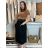 Damen Warmes Langarmkleid (L / XL ONE SIZE) ITALIAN FASHION IM421MIA S / M / L schwarz