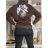 Langärmlige Bomberjacke für Damen (Einheitsgröße S/M/L) ITALIAN FASHION IMWD23470 S / M / L braun
