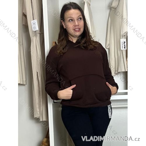 Langärmlige Bomberjacke für Damen (Einheitsgröße S/M/L) ITALIAN FASHION IMWD23470 S / M / L braun