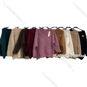 Langärmliges, leichtes Damen-Kapuzensweatshirt mit Reißverschluss, übergroß (52/54/56 ONE SIZE) ITALIAN FASHION IMC25359