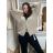 Übergroßer Langarmpullover für Damen (Einheitsgröße S/M) ITALIAN FASHION IMWCA23DH2302 S / M / L hellbeige