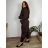 Elegante übergroße Jogginghose für Damen (46/48/50 EINHEITSGRÖSSE) ITALIAN FASHION IM425MILAN  braun