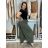 Elegante übergroße Jogginghose für Damen (46/48/50 EINHEITSGRÖSSE) ITALIAN FASHION IM425MILAN  grünes Khaki