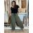 Elegante übergroße Jogginghose für Damen (46/48/50 EINHEITSGRÖSSE) ITALIAN FASHION IM425MILAN  grünes Khaki
