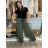 Elegante übergroße Jogginghose für Damen (46/48/50 EINHEITSGRÖSSE) ITALIAN FASHION IM425MILAN  grünes Khaki