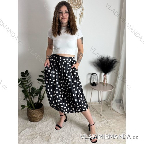 Mittellanger Damenrock (Einheitsgröße S/M) ITALIAN FASHION IMM23HG3154 schwarz S / M / L