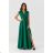 Langes Party-Kurzarmkleid für Damen (36-56) POLISH FASHION PMLMR23AFRODYTA-3 40 Smaragdgrün