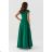 Langes Party-Kurzarmkleid für Damen (36-56) POLISH FASHION PMLMR23AFRODYTA-3 40 Smaragdgrün