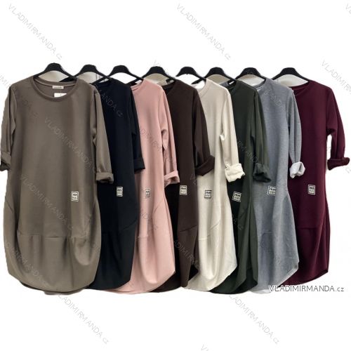 Langärmliges, leichtes Damen-Kapuzensweatshirt mit Reißverschluss, übergroß (52/54/56 ONE SIZE) ITALIAN FASHION IMC25359