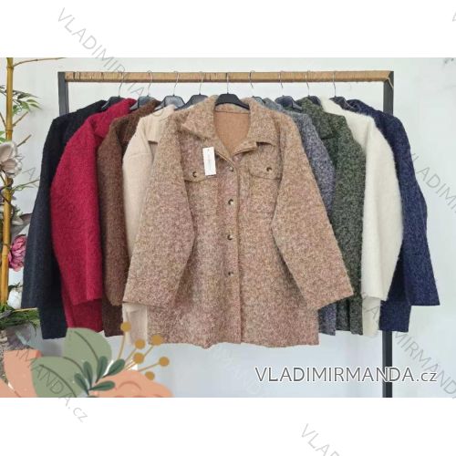 Langärmliges, leichtes Damen-Kapuzensweatshirt mit Reißverschluss, übergroß (52/54/56 ONE SIZE) ITALIAN FASHION IMC25359