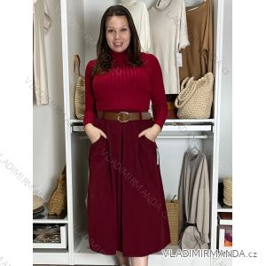 Damen Warmes Langarmkleid (L / XL ONE SIZE) ITALIAN FASHION IM421MIA