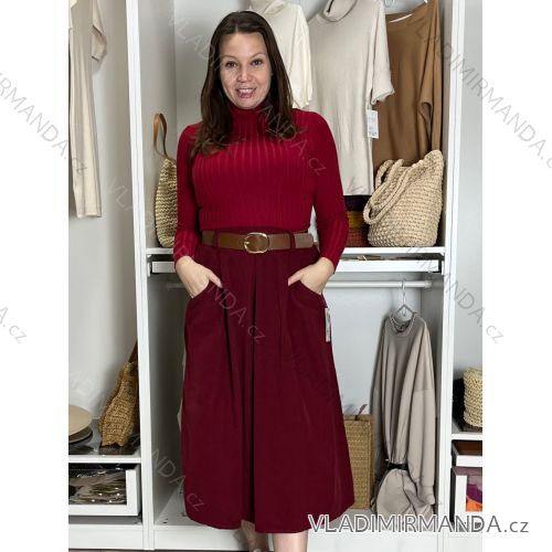 Damen Warmes Langarmkleid (L / XL ONE SIZE) ITALIAN FASHION IM421MIA