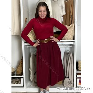Damen Warmes Langarmkleid (L / XL ONE SIZE) ITALIAN FASHION IM421MIA