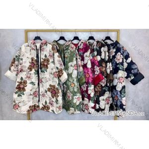 Langärmliges, leichtes Damen-Kapuzensweatshirt mit Reißverschluss, übergroß (52/54/56 ONE SIZE) ITALIAN FASHION IMC25359