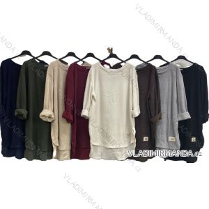 Langärmliges, leichtes Damen-Kapuzensweatshirt mit Reißverschluss, übergroß (52/54/56 ONE SIZE) ITALIAN FASHION IMC25359