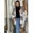 Langes warmes Damen-Sweatshirt mit Kapuze 3/4 Langarm (S/M/L ONE SIZE) ITALIAN FASHION IMPLI2521490 S / M / L braun