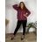 Ärmellose Jacke mit langen Ärmeln (uni sl) ITALIENISCHE Mode IMC17326 46/48/50 Wein