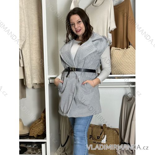 Langärmliges Sommer-Hemdkleid für Damen (S/M/L Einheitsgröße) INDIAN FASHION IMWY23123 M/L/XL grau
