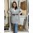 Langärmliges Sommer-Hemdkleid für Damen (S/M/L Einheitsgröße) INDIAN FASHION IMWY23123 M/L/XL grau
