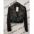 Kurze Langarmjacke aus Kunstleder für Damen (S/M/L EINHEITSGRÖSSE) ITALIAN FASHION IMPLI2416063