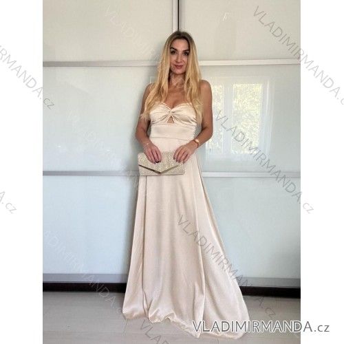 Langes Sommerkleid für Damen mit Trägern (S/M EINHEITSGRÖSSE) ITALIAN FASHION IMPBB24B23868 -   beige -   S / M / L