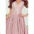 Kurzes Kleid elegant formal Kurzarm PATRICIA (S-3XL) Polnische Mode NMC-300-1/DU pink L