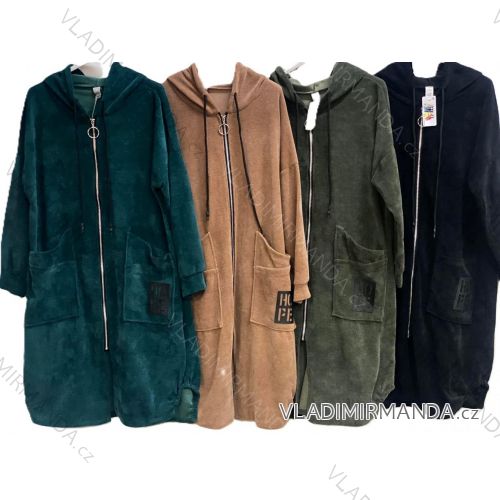 Langärmliges, leichtes Damen-Kapuzensweatshirt mit Reißverschluss, übergroß (52/54/56 ONE SIZE) ITALIAN FASHION IMC25359