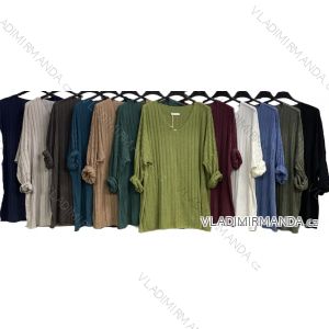 Langärmliges, leichtes Damen-Kapuzensweatshirt mit Reißverschluss, übergroß (52/54/56 ONE SIZE) ITALIAN FASHION IMC25359