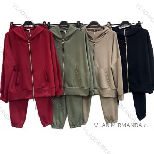 Langärmliges, leichtes Damen-Kapuzensweatshirt mit Reißverschluss, übergroß (52/54/56 ONE SIZE) ITALIAN FASHION IMC25359