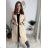 Langer, dünner Mantel mit Gürtel, lange Ärmel, Damen (S/M/L ONE SIZE) ITALIAN FASHION IMWKK252579 beige S / M / L