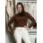 Langärmliger gestrickter Rollkragenpullover für Damen (S/M EINHEITSGRÖSSE) ITALIAN FASHION EXTRA ME IMM22FD9076/DR1 Rot