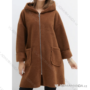Übergroßer Damen-Kapuzenmantel mit Reißverschluss und langen Ärmeln (S/M/L ONE SIZE) ITALIAN FASHION IMPLI259611