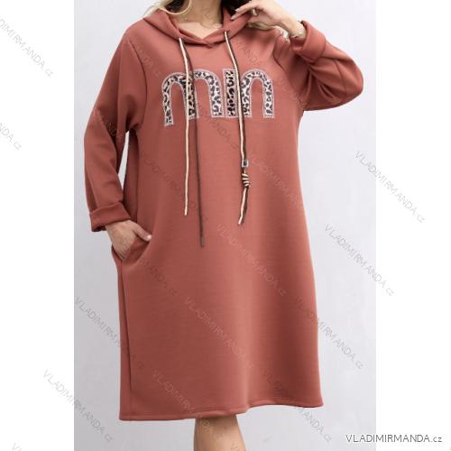 Langärmliger, übergroßer Kapuzen-Sweatshirtmantel mit Reißverschluss für Damen (Einheitsgröße S/M/L) ITALIAN FASHION IMPLI249611