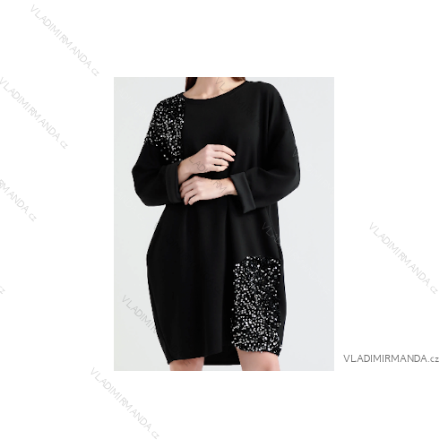 Langärmliger, übergroßer Kapuzen-Sweatshirtmantel mit Reißverschluss für Damen (Einheitsgröße S/M/L) ITALIAN FASHION IMPLI249611