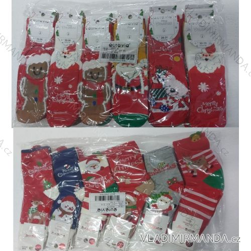 Dünne weihnachtliche Damensocken aus Baumwolle (35-38, 38-41) AURA.VIA AURA23SN517