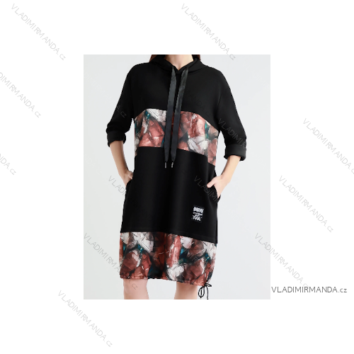 Langärmliger, übergroßer Kapuzen-Sweatshirtmantel mit Reißverschluss für Damen (Einheitsgröße S/M/L) ITALIAN FASHION IMPLI249611