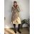 Langes Chiffon-Kurzarmkleid für Damen (S/M ONE SIZE) ITALIAN FASHION IMWGS231048 M/L/XL beige