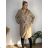 Langes Chiffon-Kurzarmkleid für Damen (S/M ONE SIZE) ITALIAN FASHION IMWGS231048 M/L/XL beige