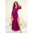 Langes, elegantes Damenkleid mit breiten Trägern (SL) FRENCH FASHION FMPEL23VELVET lila 44