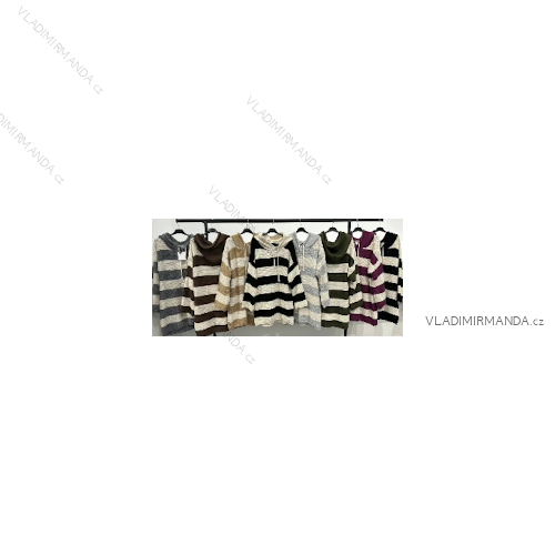 Langärmliger, übergroßer Kapuzen-Sweatshirtmantel mit Reißverschluss für Damen (Einheitsgröße S/M/L) ITALIAN FASHION IMPLI249611