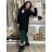 Lange Damen Fleecejacke (SML-XL) ITALIAN FASHION IMD211106 M/L/XL schwarz
