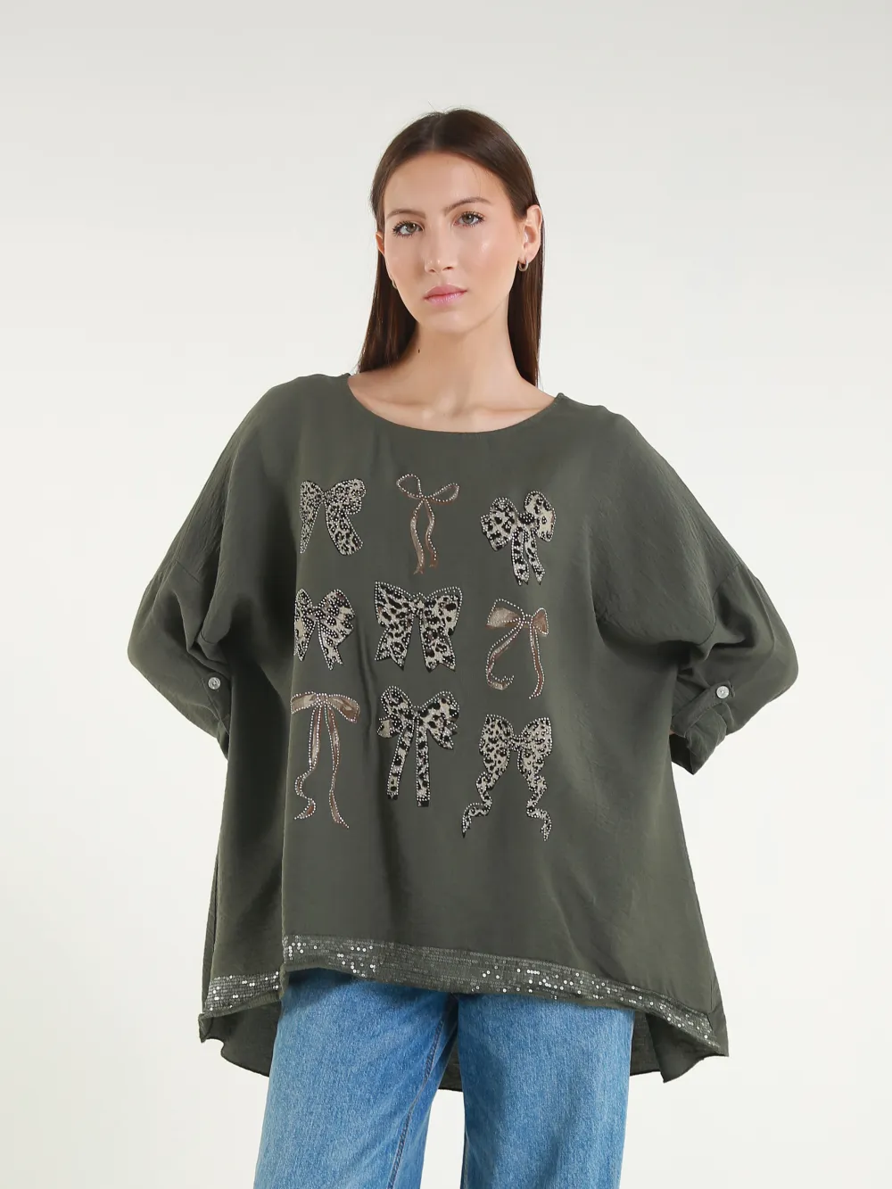 Elegantes Langarmkleid für Damen (S/M ONE SIZE) ITALIAN FASHION IMPLI2220433lurex