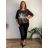 Übergroße Stretch-Jogginghose für Damen (50/52 EINHEITSGRÖSSE) ITALIAN FASHION IM425016  schwarz